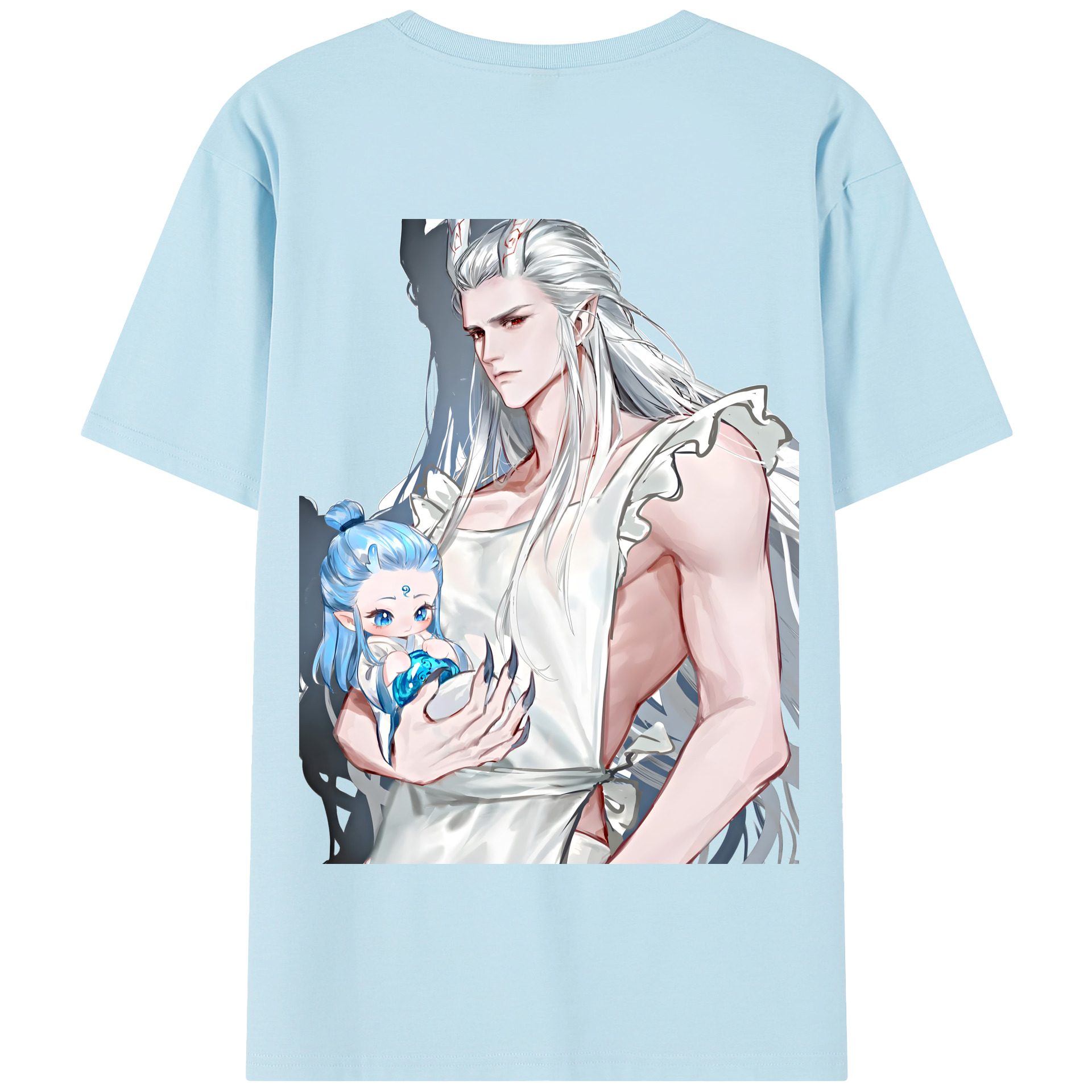 （画像用） Ne Zha 2 ナタ 魔童の大暴れ 綿100％半袖Tシャツ（背面プリント）